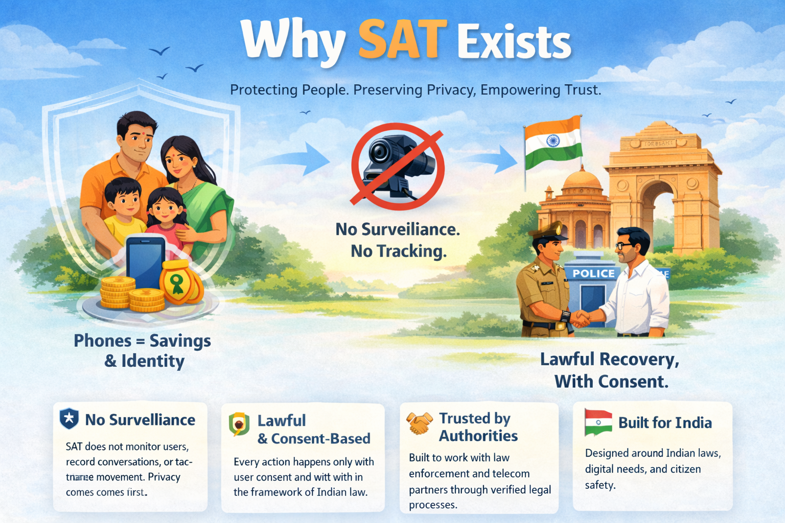 Why SAT Exists - Privacy, Safety and Lawful Access